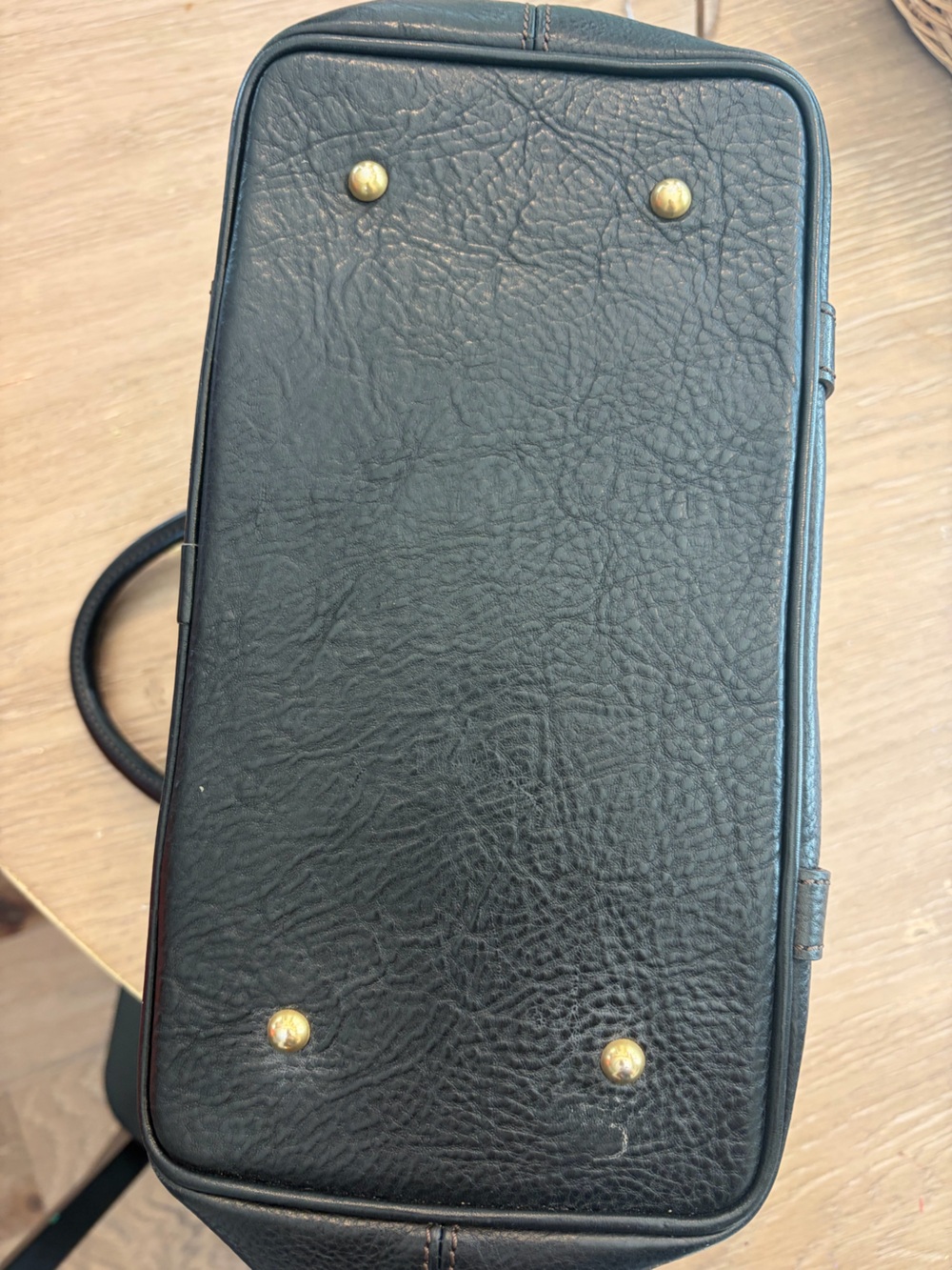 Dooney & Bourke Black Leather Vintage Satchel with Gold-Tone Rings - Picture 3 of 6